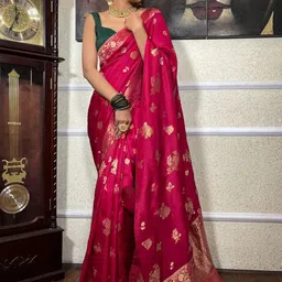 SHOP DROP Woven Design Pure Silk Banarasi Saree-image-53