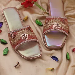 BAESD Women Embellished Party Open Toe Flats-image-74
