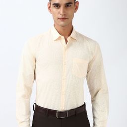 Peter England Men Spread Collar Micro Ditsy Printed Cotton Formal Shirt-picture-30