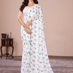 Garden Vareli Floral Pure Georgette Saree-image-49