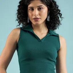 Mayra Women Pure Cotton Tank Crop Top-55