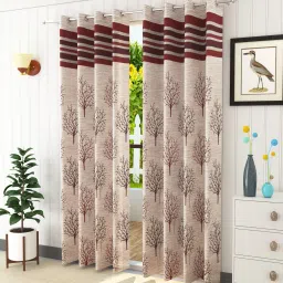 214 cm (7 ft) Jacquard Door Curtain (Pack Of 2)-image-30