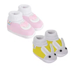 NESKA MODA 0 To 6 Months Set of 2 Pair Newborn Baby Unisex Soft Skin-Friendly Cotton Rabbit Booties-4