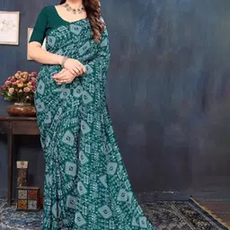 KALINI Ethnic Motifs Printed Pure Georgette Saree-image-70