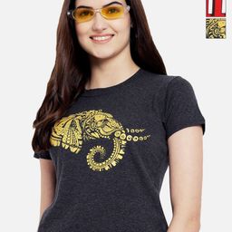 Tromko Women Pack of 3 Typography Printed Round Neck Cotton Regular Fit T-shirts-picture-49