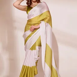 STAVA CREATION Striped Satin Saree-image-59