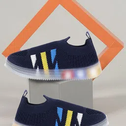 PASSION PETALS Boys Round Toe Sneakers with LED Detail-image-4