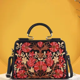 EVEDA Women Floral Printed Structured Satchel Bag-12