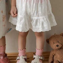 LULU & SKY Girls Self Design Cotton Loose Fit High-Rise Casual Shorts-image-90