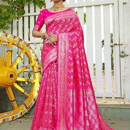 K 5 Fashion Floral Pure Silk Banarasi Saree-image-61