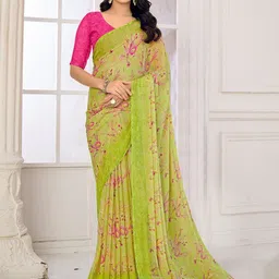 Saree mall Floral Pure Chiffon Designer Bagru Sarees-picture-10