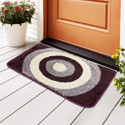 Kuber Industries Purple & White Geometric Printed Microfibrr Anti Skid Door Mat-17
