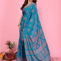 FABMORA Floral Poly Chiffon Saree-image-30
