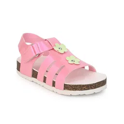 BRISKERS Girls Textured Open Toe Flats-1