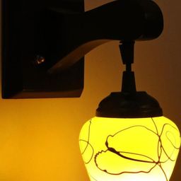 SOMIL Yellow Glass Cylinder Printed Wall Lamps-image-47