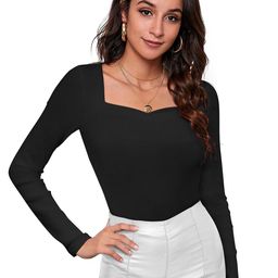 unianta Women Sweetheart Neck Fitted Top-image-31