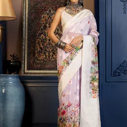 Anouk Floral Zari Designer Saree-image-23