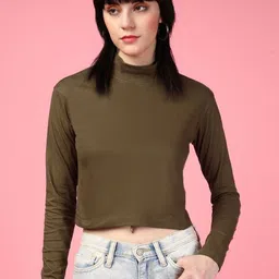DressBerry Women Turtle Neck Slim Fit T-shirt-image-27