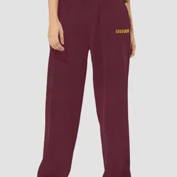 Leotude Women Textured Mid-Rise Relaxed-Fit Baggy Trackpants-picture-43