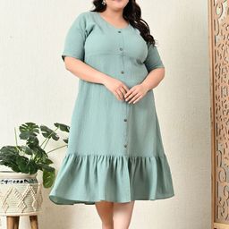 PrettyPlus by Desinoor.com Crepe A-Line Midi Dress-image-62