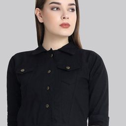 QIOA Women Lightweight Denim Jacket-image-74