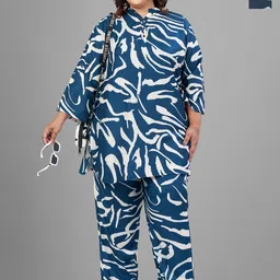 tittli Women Fully Printed Rayon Poly Fabric Printed 3XL Co-Ord Set-picture-41