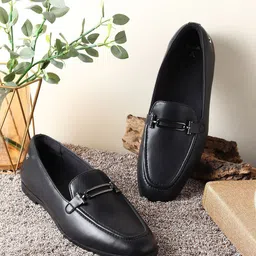 yoho Women PU Slip-On Round Toe Loafers-40