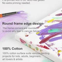 Art Street Set Of 2 Primed Pre Stretched Canvas with Wooden Frame image 5