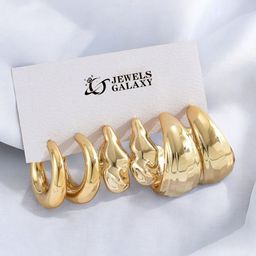 Jewels Galaxy Contemporary Half Hoop Earrings-image-91