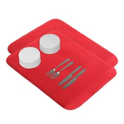 Kuber Industries 2-Pcs Red Non Slip Dish Drying Mats-54