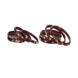 Somil Elegant Women Maroon Pack Of 8 Handmade Traditional Glass Bangle Set-image-63