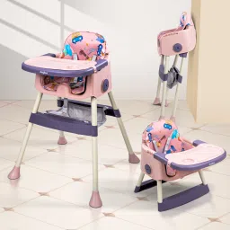 2 in 1 Baby High Chair for Kids with 2 Height Adjustable & Footrest & Basket-24