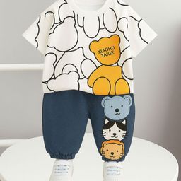 Googo Gaaga Boys Printed Round Neck T-shirt & Joggers-image-73