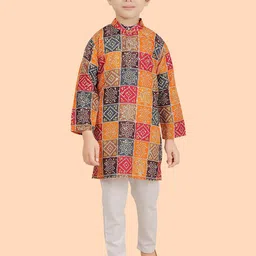 Ethniks Neu-Ron Boys Bandhani Printed Regular Kurta with Pyjamas-5