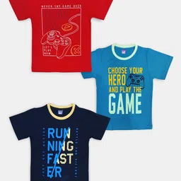 Here&Now X Game Begins Boys Set of 3 Assorted Printed T-shirts-16