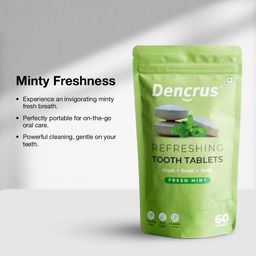 Dencrus Refreshing Tooth Tablets - Mint Flavour 60 Tablets image 2