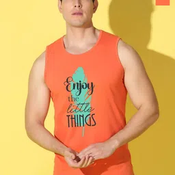 WOOSTRO Pack Of 2 Pure Combed Cotton Gym VestsVWS26(ENJOY ORANGE)(PLAIN ORANGE)-image-49