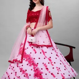 YOYO Fashion Embroidered Thread Work Semi-Stitched Lehenga & Unstitched Blouse Dupatta-picture-58