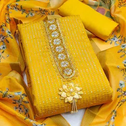 KALINI Embroidered Pure Silk Unstitched Dress Material-image-80