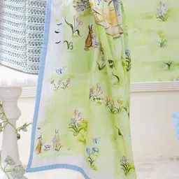THE BABY TRUNK Green & Blue Carnival Printed Egyptian Cotton Summer Single Bed Dohar-1