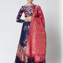 Mr Y Women Embellished Semi-Stitched Lehenga & Unstitched Blouse With Dupatta-picture-23