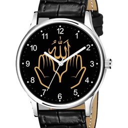 CSAMON Men Printed Leather Straps Analogue Watch 1018SLV Islamic NUM03 BLK L-image-36