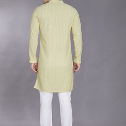 DIVISIVE Men Embroidered Regular Sequinned Kurta with Pyjamas image 3