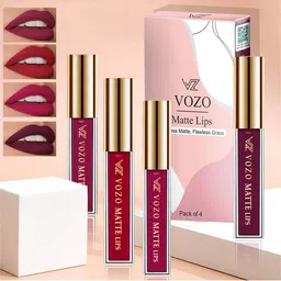 VOZO Set Of 4 Flawless Matte Liquid Lipstick -4ml-101-104-106-201-image-82