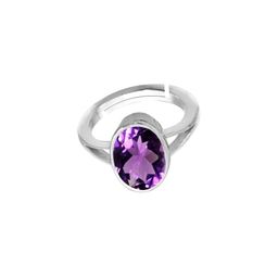GenZcomplex Silver-Plated Alloy Amethyst Finger Ring-image-74