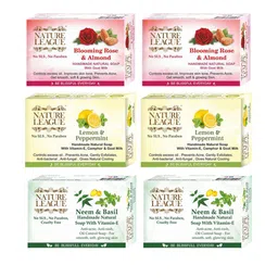 NATURE LEAGUE Set Of 6 Blooming Rose LemonNeem Nourishing Soap -100g Each-53