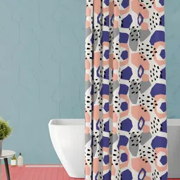 ArtzFolio Blue and White Abstract Printed Waterproof Shower Curtain-image-98