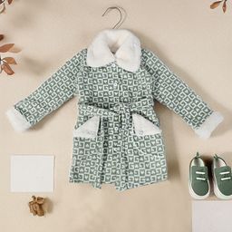 BAESD Girls Geometric Woollen Tailored Jacket-image-65