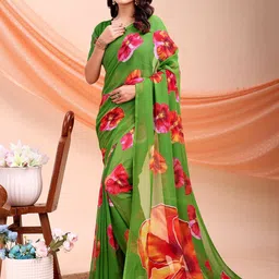 Leelavati Floral Printed Pure Chiffon Saree-picture-40