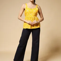 Womenster Women Bandhani Print Cotton Peplum Top-picture-35